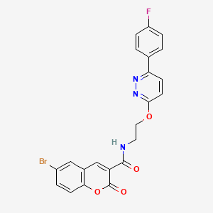 molecular formula C22H15BrFN3O4 B2606566 6-溴-N-(2-((6-(4-氟苯基)哒嗪-3-基)氧基)乙基)-2-氧代-2H-色烯-3-甲酰胺 CAS No. 920365-19-1