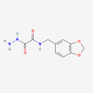 molecular formula C10H11N3O4 B2606567 N-(1,3-benzodioxol-5-ylmethyl)-2-hydrazinyl-2-oxoacetamide CAS No. 869948-47-0
