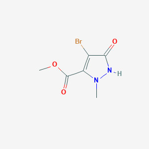 molecular formula C6H7BrN2O3 B2606573 4-溴-2-甲基-5-氧代-1H-吡唑-3-羧酸甲酯 CAS No. 58365-12-1