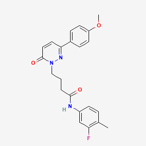 molecular formula C22H22FN3O3 B2606585 N-(3-fluoro-4-methylphenyl)-4-(3-(4-methoxyphenyl)-6-oxopyridazin-1(6H)-yl)butanamide CAS No. 946216-03-1