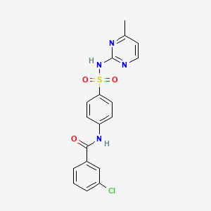 molecular formula C18H15ClN4O3S B2606587 3-chloro-N-{4-[(4-methylpyrimidin-2-yl)sulfamoyl]phenyl}benzamide CAS No. 349145-18-2