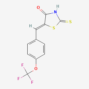molecular formula C11H6F3NO2S2 B2606588 (Z)-2-thioxo-5-(4-(trifluoromethoxy)benzylidene)thiazolidin-4-one CAS No. 881433-68-7