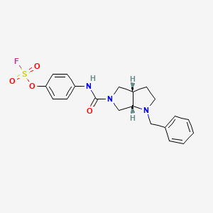 molecular formula C20H22FN3O4S B2606595 (3As,6aS)-1-benzyl-5-[(4-fluorosulfonyloxyphenyl)carbamoyl]-2,3,3a,4,6,6a-hexahydropyrrolo[2,3-c]pyrrole CAS No. 2411177-41-6