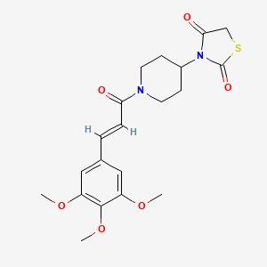 B2606607 (E)-3-(1-(3-(3,4,5-trimethoxyphenyl)acryloyl)piperidin-4-yl)thiazolidine-2,4-dione CAS No. 1799265-09-0