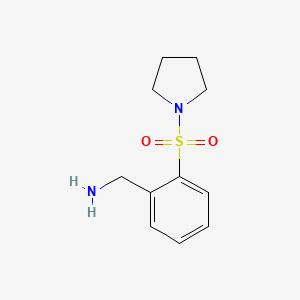 molecular formula C11H16N2O2S B2606609 [2-(吡咯烷-1-磺酰基)苯基]甲胺 CAS No. 918812-54-1