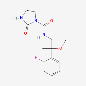 molecular formula C14H18FN3O3 B2606610 N-(2-(2-氟苯基)-2-甲氧基丙基)-2-氧代咪唑烷-1-甲酰胺 CAS No. 1797355-65-7