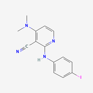 B2606614 4-(Dimethylamino)-2-(4-iodoanilino)nicotinonitrile CAS No. 339102-83-9