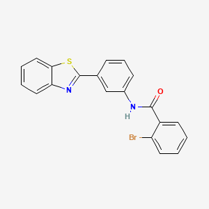 molecular formula C20H13BrN2OS B2606622 N-[3-(1,3-苯并噻唑-2-基)苯基]-2-溴苯甲酰胺 CAS No. 307326-15-4