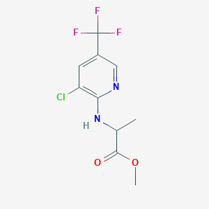 molecular formula C10H10ClF3N2O2 B2606625 Methyl 2-[[3-chloro-5-(trifluoromethyl)pyridin-2-yl]amino]propanoate CAS No. 2085703-14-4