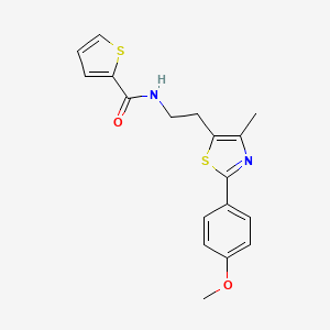 molecular formula C18H18N2O2S2 B2606633 N-[2-[2-(4-methoxyphenyl)-4-methyl-1,3-thiazol-5-yl]ethyl]thiophene-2-carboxamide CAS No. 869070-19-9