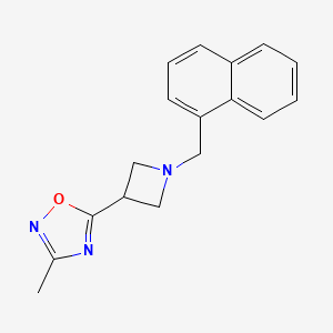 molecular formula C17H17N3O B2606634 3-甲基-5-(1-(萘-1-基甲基)氮杂环丁-3-基)-1,2,4-恶二唑 CAS No. 1324189-32-3