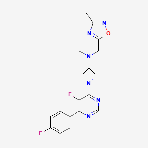 1-[5-Fluoro-6-(4-fluorophenyl)pyrimidin-4-yl]-N-methyl-N-[(3-methyl-1,2,4-oxadiazol-5-yl)methyl]azetidin-3-amine