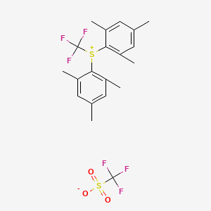 molecular formula C20H22F6O3S2 B2606644 Dimesityl(trifluoromethyl)sulfonium trifluoromethanesulfonate CAS No. 1895006-01-5