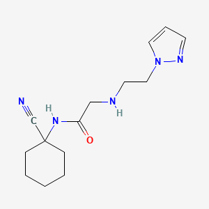 molecular formula C14H21N5O B2606656 N-(1-cyanocyclohexyl)-2-{[2-(1H-pyrazol-1-yl)ethyl]amino}acetamide CAS No. 1376236-73-5