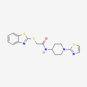 molecular formula C17H18N4OS3 B2606675 2-(benzo[d]thiazol-2-ylthio)-N-(1-(thiazol-2-yl)piperidin-4-yl)acetamide CAS No. 1448045-66-6
