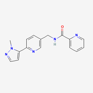 molecular formula C16H15N5O B2606680 N-((6-(1-methyl-1H-pyrazol-5-yl)pyridin-3-yl)methyl)picolinamide CAS No. 2034228-88-9