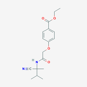 molecular formula C17H22N2O4 B2606682 Ethyl 4-[2-[(2-cyano-3-methylbutan-2-yl)amino]-2-oxoethoxy]benzoate CAS No. 1190538-40-9