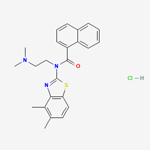 molecular formula C24H26ClN3OS B2606683 N-(2-(dimethylamino)ethyl)-N-(4,5-dimethylbenzo[d]thiazol-2-yl)-1-naphthamide hydrochloride CAS No. 1216619-44-1