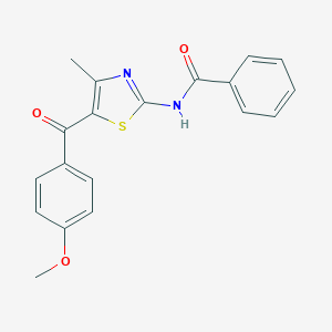 molecular formula C19H16N2O3S B260669 N-[5-(4-methoxybenzoyl)-4-methyl-1,3-thiazol-2-yl]benzamide 