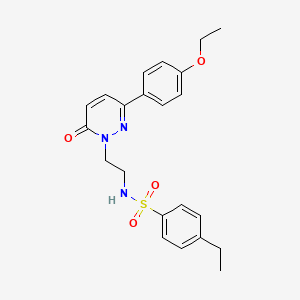 molecular formula C22H25N3O4S B2606693 N-(2-(3-(4-ethoxyphenyl)-6-oxopyridazin-1(6H)-yl)ethyl)-4-ethylbenzenesulfonamide CAS No. 921880-87-7