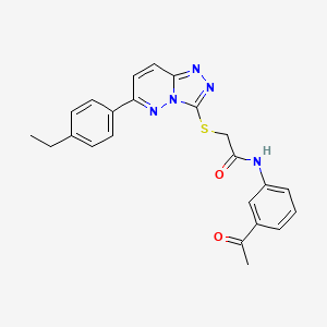 molecular formula C23H21N5O2S B2606702 N-(3-acetylphenyl)-2-{[6-(4-ethylphenyl)[1,2,4]triazolo[4,3-b]pyridazin-3-yl]thio}acetamide CAS No. 894051-09-3