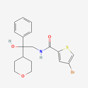 molecular formula C18H20BrNO3S B2606712 4-bromo-N-(2-hydroxy-2-phenyl-2-(tetrahydro-2H-pyran-4-yl)ethyl)thiophene-2-carboxamide CAS No. 2034591-49-4