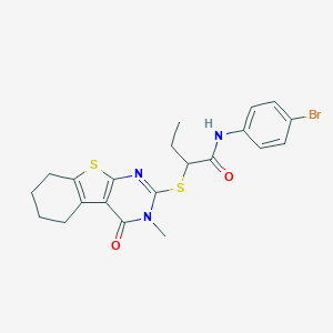 N-(4-bromophenyl)-2-[(3-methyl-4-oxo-3,4,5,6,7,8-hexahydro[1]benzothieno[2,3-d]pyrimidin-2-yl)sulfanyl]butanamide