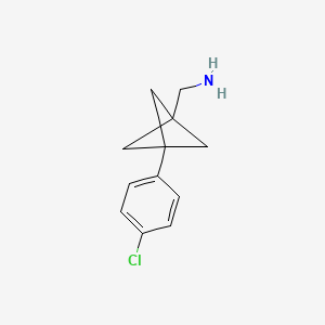 molecular formula C12H14ClN B2606721 [3-(4-Chlorophenyl)-1-bicyclo[1.1.1]pentanyl]methanamine CAS No. 2287333-70-2