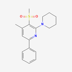 4-Methyl-3-(methylsulfonyl)-6-phenyl-2-piperidinopyridine