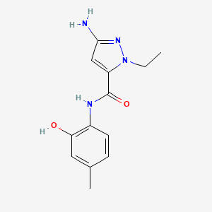 molecular formula C13H16N4O2 B2606728 3-amino-1-ethyl-N-(2-hydroxy-4-methylphenyl)-1H-pyrazole-5-carboxamide CAS No. 1855951-67-5