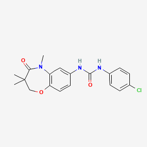 molecular formula C19H20ClN3O3 B2606732 1-(4-Chlorophenyl)-3-(3,3,5-trimethyl-4-oxo-2,3,4,5-tetrahydrobenzo[b][1,4]oxazepin-7-yl)urea CAS No. 1172101-00-6