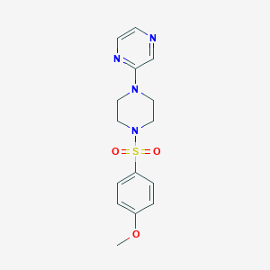 molecular formula C15H18N4O3S B2606739 2-[4-(4-Methoxyphenyl)sulfonylpiperazin-1-yl]pyrazine CAS No. 793691-00-6