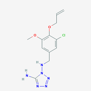 molecular formula C12H15ClN6O2 B260674 N~1~-[3-chloro-5-methoxy-4-(prop-2-en-1-yloxy)benzyl]-1H-tetrazole-1,5-diamine 