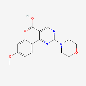 molecular formula C16H17N3O4 B2606745 4-(4-Methoxyphenyl)-2-morpholin-4-ylpyrimidine-5-carboxylic acid CAS No. 1340872-36-7