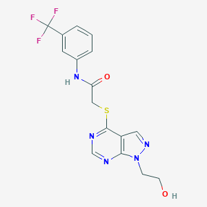 2-((1-(2-hydroxyethyl)-1H-pyrazolo[3,4-d]pyrimidin-4-yl)thio)-N-(3-(trifluoromethyl)phenyl)acetamide