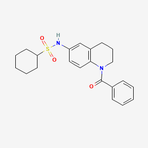 molecular formula C22H26N2O3S B2606807 N-(1-benzoyl-1,2,3,4-tetrahydroquinolin-6-yl)cyclohexanesulfonamide CAS No. 941944-74-7