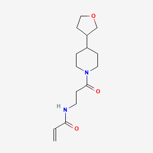 molecular formula C15H24N2O3 B2606824 N-[3-Oxo-3-[4-(oxolan-3-yl)piperidin-1-yl]propyl]prop-2-enamide CAS No. 2199539-68-7