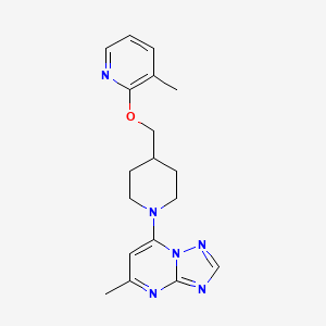 molecular formula C18H22N6O B2606825 3-Methyl-2-[(1-{5-methyl-[1,2,4]triazolo[1,5-a]pyrimidin-7-yl}piperidin-4-yl)methoxy]pyridine CAS No. 2201174-42-5