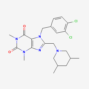 7-[(3,4-Dichlorophenyl)methyl]-8-[(3,5-dimethylpiperidin-1-yl)methyl]-1,3-dimethylpurine-2,6-dione