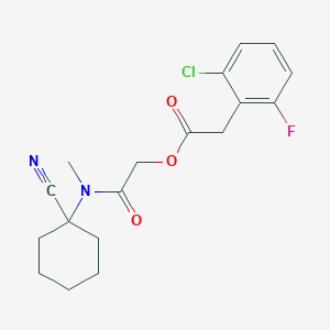 molecular formula C18H20ClFN2O3 B2606840 [2-[(1-氰基环己基)-甲基氨基]-2-氧代乙基] 2-(2-氯-6-氟苯基)乙酸酯 CAS No. 926098-72-8