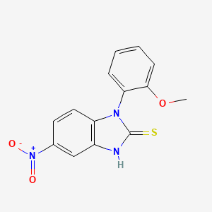 molecular formula C14H11N3O3S B2606843 1-(2-甲氧基苯基)-5-硝基-1H-1,3-苯并二唑-2-硫醇 CAS No. 327081-43-6