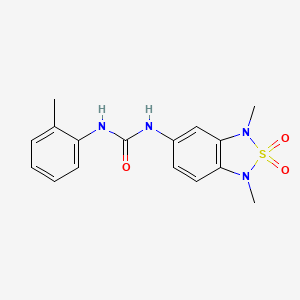 molecular formula C16H18N4O3S B2606845 1-(1,3-二甲基-2,2-二氧化-1,3-二氢苯并[c][1,2,5]噻二唑-5-基)-3-(邻甲苯基)脲 CAS No. 2034484-75-6