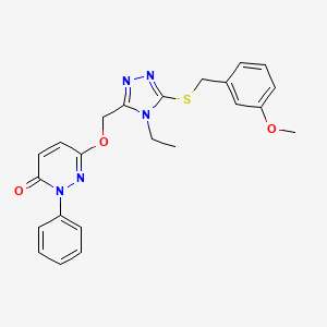 molecular formula C23H23N5O3S B2606846 6-({4-ethyl-5-[(3-methoxybenzyl)sulfanyl]-4H-1,2,4-triazol-3-yl}methoxy)-2-phenyl-3(2H)-pyridazinone CAS No. 439121-29-6
