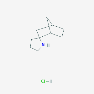 molecular formula C10H18ClN B2606848 Spiro[bicyclo[2.2.1]heptane-2,2'-pyrrolidine];hydrochloride CAS No. 2503208-78-2