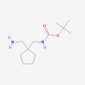 molecular formula C12H24N2O2 B2606852 tert-butyl N-{[1-(aminomethyl)cyclopentyl]methyl}carbamate CAS No. 1548675-07-5