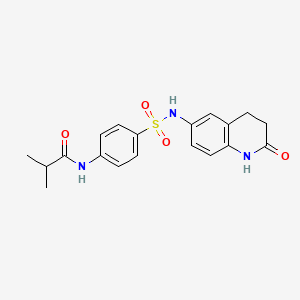 molecular formula C19H21N3O4S B2606871 N-(4-(N-(2-oxo-1,2,3,4-tetrahydroquinolin-6-yl)sulfamoyl)phenyl)isobutyramide CAS No. 922006-09-5