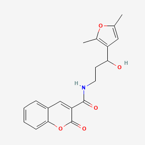 molecular formula C19H19NO5 B2606872 N-(3-(2,5-dimethylfuran-3-yl)-3-hydroxypropyl)-2-oxo-2H-chromene-3-carboxamide CAS No. 1421490-22-3