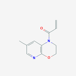 molecular formula C11H12N2O2 B2606876 1-(7-Methyl-2,3-dihydropyrido[2,3-b][1,4]oxazin-1-yl)prop-2-en-1-one CAS No. 2190141-75-2