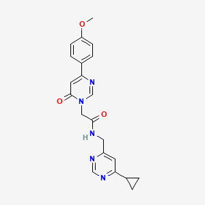 molecular formula C21H21N5O3 B2606877 N-((6-cyclopropylpyrimidin-4-yl)methyl)-2-(4-(4-methoxyphenyl)-6-oxopyrimidin-1(6H)-yl)acetamide CAS No. 2176070-28-1