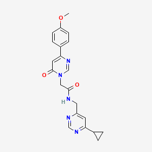 molecular formula C21H21N5O3 B2606877 N-((6-环丙基嘧啶-4-基)甲基)-2-(4-(4-甲氧基苯基)-6-氧代嘧啶-1(6H)-基)乙酰胺 CAS No. 2176070-28-1